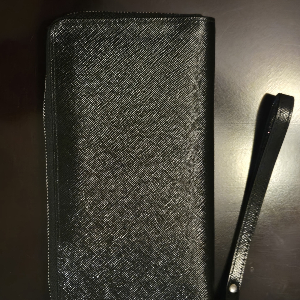 Nordstrom Brand Zip Saffiano Leather Wallet with Wristlet Strap - Picture 10 of 12